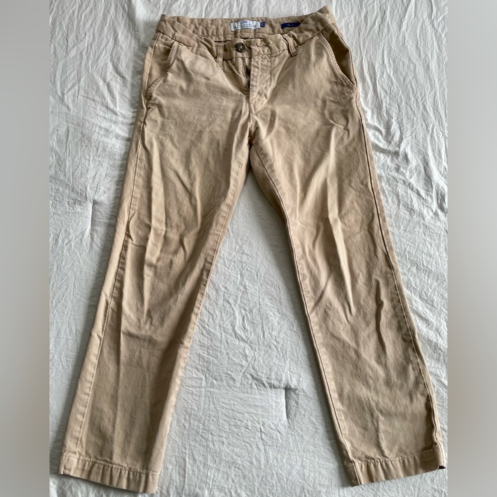 Peter Manning Slim Fit Khaki Chinos - 29W/26L